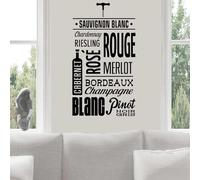 Autocollant mural à motif de vignoble français, décoration de bar de restaurant, divers autocollants muraux à vin, papier peint mural en vinyle amovible pour bar