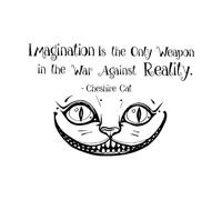 Autocollant mural Alice au pays des merveilles Citations L'imagination est la seule décalcomanie en vinyle Chambre Enfants-S-42x63cm-Black