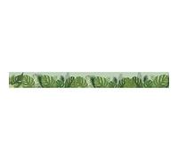 Autocollant mural Amazonia - Frise adhésive motif feuilles tropicales vertes, 5 cm x 300 cm - Décoration murale et meubles
