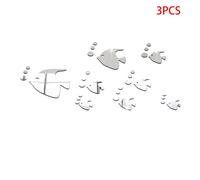 Autocollant Mural Amovible En Formee De Poisson De Mer, 3 Pièces, Miroir 3d, Sticker Mural, Décoration De Maison, Diy Bricolage