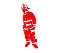 Autocollant mural amovible en vinyle pour pompier-S-25x57cm-Red