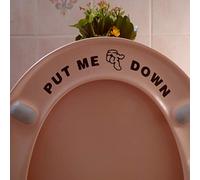 Autocollant mural amusant « Put Me Down » pour siège de toilette - Accessoire de salle de bain - Entraînement à la propreté (noir)