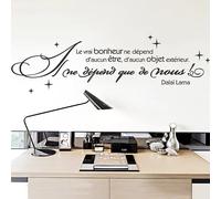 Autocollant mural avec citation de motivation inspirante pour salon et bureau, le vrai bonheur français n'a pas dépendant pink