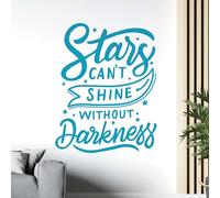 Autocollant mural avec citation inspirante « Stars Can't Shine Without Darkness » [Moyen] [Ciel]