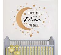 Autocollant mural avec citations « I Love You to the Moon and Back » pour décoration de chambre d'enfant