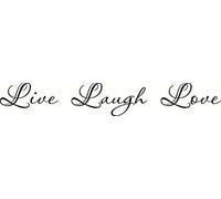 Autocollant mural avec inscription « Live Laugh Love », « Bible » et « Our Inspirational Christian Scripture Wall Arts are Made in the USA ». Citations d'amour.