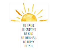 Autocollant mural avec lettres colorées de 1 pièce, autocollant soleil, décoration créative pour chambre d'enfants