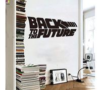 Autocollant mural avec logo du film Retour vers le futur - Décoration de maison ou de bureau - Autocollant mural en vinyle amovible - Autocollant mural avec phrase de design artistique noir 42 *69cm