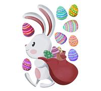 Autocollant Mural Avec Œufs De Pâques - Autocollant Décoratif Auto-adhésif Pour La Maison La À Coucher Décoration De Festival De Pâques Accessoire De Fête Amusant