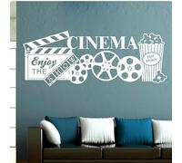 Autocollant mural Bande de cinéma Stickers muraux Décoration murale, blanc, 144X57CM