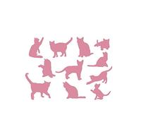 Autocollant mural bricolage assorti avec 11 chats roses kitty