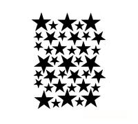 Autocollant mural bricolage étoiles pour décoration de chambre d'enfant - 39pcs noir