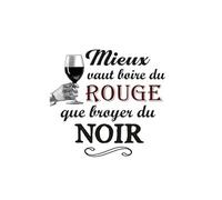 Retrò Autocollant mural Citation «Boire du Rouge» Noir G
