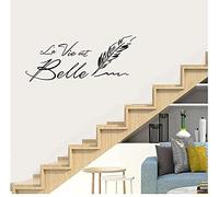 Autocollant mural Citations Stickers Muraux Citations françaises sculpture papier peint décalcomanie Art phrase affiche 25x59cm