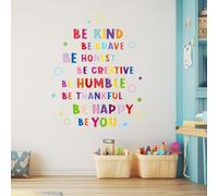 Autocollant mural coloré et inspirant, citations inspirantes, autocollants muraux avec phrases de motivation arc-en-ciel, décalcomanies murales pour coin de lecture, décalcomanies murales à décoller