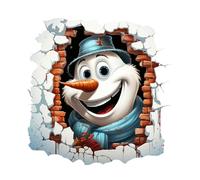 Autocollant Mural Créatif Du Père Noël,Santa Claus Wall Smashing Wall Sticker,Autocollant Mural de Noël 3D,Sticker pour fenêtre de oël,faciles à décoller et à coller (I)