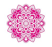 Autocollant mural de décoration d'art Mandala Autocollant en vinyle Boho Studio de yoga Cadeau pour elle Art mural Décor Mandala blanc-S-57x57cm-Rose Red