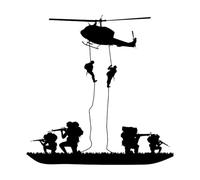 Autocollant mural de guerre soldat autocollant mural de guerre militaire décor mural pour garçons lettre en vinyle autocollant de chambre d'enfants char de guerre-L-58x60cm-Black