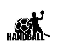 Autocollant mural de handball Sports de balle Art Décoration de la maison Salle de jeux pour garçons Vinyle Pépinière Intérieur Stickers muraux Salle d'exercice-S-29x42cm-Black