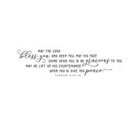 Autocollant mural de verset biblique de décoration intérieure chrétienne Citation d'Écriture religieuse pour le fond du canapé du salon-S-20x79cm-Black