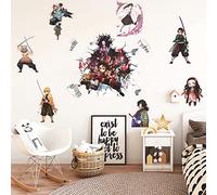 Autocollant mural Demon Slayer pour chambre d'enfant, décoration murale, affiche d'anime, fournitures de fête d'anniversaire