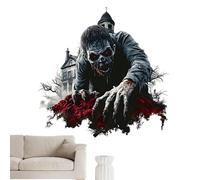 Autocollant mural d'Halloween | Zombie 3D Autocollant effrayant - Gothique effrayant Autocollants de sol amovibles pour la maison, le bureau, la salle de classe et plus encore