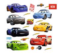 Autocollant mural Disney Cars bleu, rouge, jaune et vert - 600230 - 30 x 30 cm
