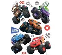 Autocollant mural Disney Cars rouge, orange et bleu - 600134 - 65 x 85 cm