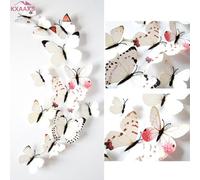 Autocollant Mural Double Papillon 33d En Pvc, 12 Pièces, Décoration De La Maison, Aimant De Réfrigérateur, Stickers Muraux