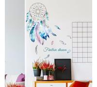 Autocollant Mural Dream Catcher, Sticker Plume Attrape Rêves, Sticker Muraux Attrape Reve, Amovible DIY De l'art Mural pour Filles Chambre, Garderie, Le Salon, Domicile Décoration