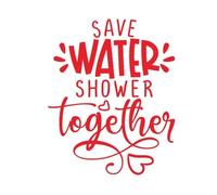 Autocollant Mural Économiser L'eau, Douche Ensemble Citations Stickers Toilette Salle De Bain Décoration Art Autocollant Peintures Murales, Rouge, 69x56 Cm