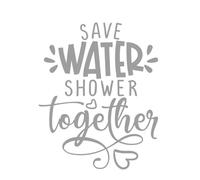 Autocollant Mural Économiser L'eau, Douche Ensemble Citations Stickers Toilette Salle De Bain Décoration Art Autocollant Peintures Murales, Gris Clair, 35x29 Cm