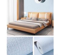Autocollant mural en feuille d'aluminium et lin pour rénovation de maison, housse isolante imperméable, 50 cm de large, décoration durable (bleu-10 m)