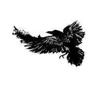 Autocollant mural en forme d'aile de corbeau pour bureau, salle de jeux, chambre à coucher, mouche, corbeau, nature, animal, zoo, chambre d'enfant, petit format - 25 x 40 cm