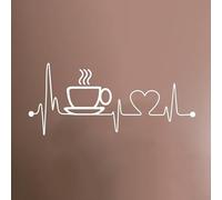 Autocollant mural en PVC imperméable et amovible pour tasse à café (blanc)