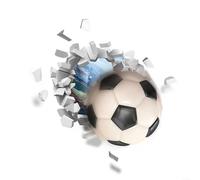 Autocollant mural en vinyle 3D motif football conçu pour une application et un retrait répétés sur des finitions murales intérieures standard