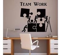 Autocollant mural en vinyle avec citation en anglais Teamwork - Pour bureau, école, travail d'équipe, travailleur d'échelle, chambre d'enfant, dortoir, bureau, décoration murale 56 cm x 53 cm