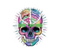 Autocollant mural en vinyle avec citation humoristique « Open Your Mind » en forme de crâne et squelette joyeux pour la maison, les murs, les chambres, les fenêtres, la chambre à coucher, taille (30,5