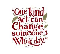 Autocollant mural en vinyle avec citation « One Kind Act Change Someone's Whole Day Kindhearted » pour maison, murs, chambres, fenêtres, chambre à coucher, taille (50,8 x 50,8 cm)