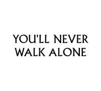 Autocollant mural en vinyle avec citation « You'll Never Walk Alone » pour décoration d'intérieur, salon, chambre à coucher, football, garçons-S-16x57cm-Black