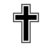 Autocollant mural en vinyle avec croix chrétienne, décoration de salon, de maison, de culture religieuse, d'église, de Christ-L-44x67cm-Black
