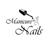 Autocollant mural en vinyle avec logo de manucure et ongles, décoration pour salon de beauté, studio de manucure, boutique, fenêtre-S-29x42cm-Black