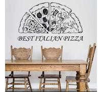 Autocollant mural en vinyle avec tranche de pizza italienne, pizzeria occidentale, restaurant, café, porte, fenêtre, vitrine, panneau autocollant mural cadeau art déco 70 x 42 cm