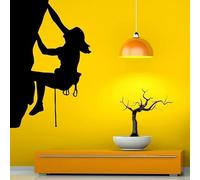 Autocollant mural en vinyle Climber - Sport extrême - Rock - Art mural - Décoration amovible - Pour chambre de garçon - 74 x 116 cm