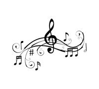 Autocollant mural en vinyle DIY Musique Mélodie Notes de musique autocollant Guitare Guitariste Musique Clavier chambre salon-S-25x42cm-Black