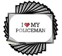 Autocollant mural en vinyle imperméable pour chambre d'adolescent avec inscription « I Love My Policeman » (12 x 18 cm)
