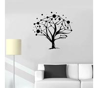 Autocollant mural en vinyle motif arbre nature ombre géométrique autocollant fenêtre école salle d'étude décoration intérieure art mural 57 x 59 cm