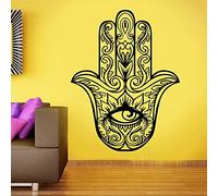 Autocollant mural en vinyle Motif main de Fatma indien Mauvais œil 57 x 74 cm