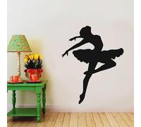 Autocollant mural en vinyle Motif silhouette de danseuse de ballerine 42 x 33 cm