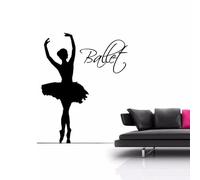 Autocollant mural en vinyle Motif silhouette de danseuse de ballet 100 x 128 cm